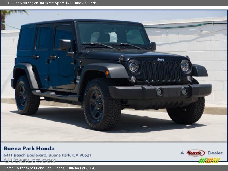 Black / Black 2017 Jeep Wrangler Unlimited Sport 4x4
