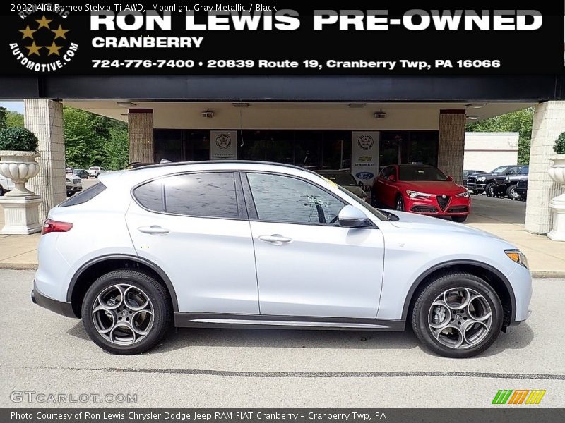Moonlight Gray Metallic / Black 2022 Alfa Romeo Stelvio Ti AWD