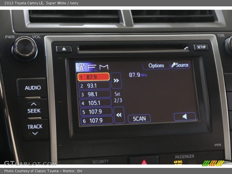 Super White / Ivory 2013 Toyota Camry LE