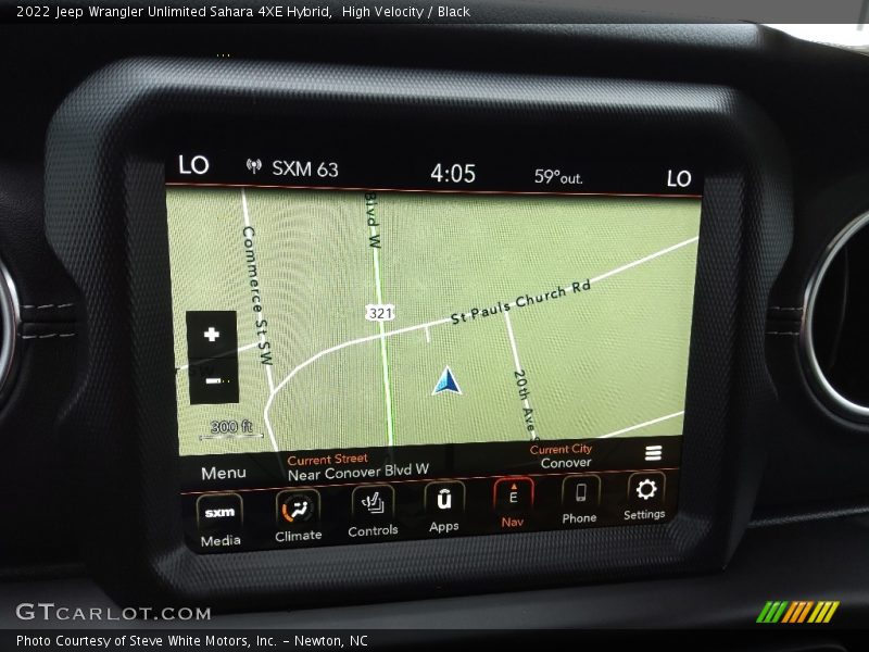 Navigation of 2022 Wrangler Unlimited Sahara 4XE Hybrid