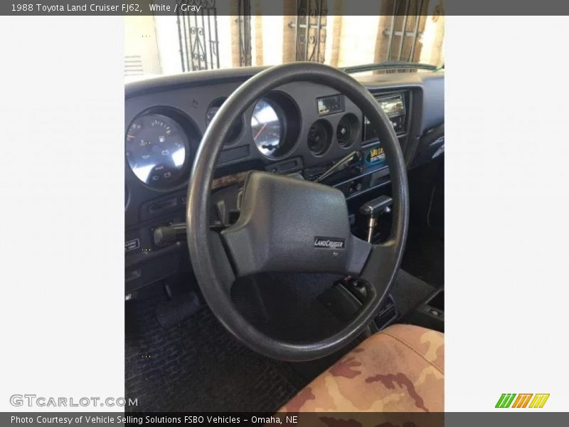 White / Gray 1988 Toyota Land Cruiser FJ62