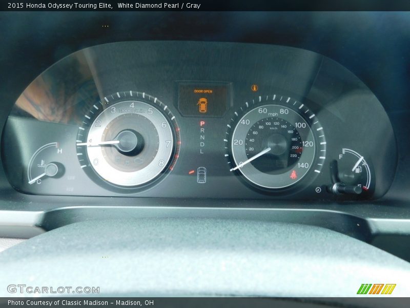 White Diamond Pearl / Gray 2015 Honda Odyssey Touring Elite