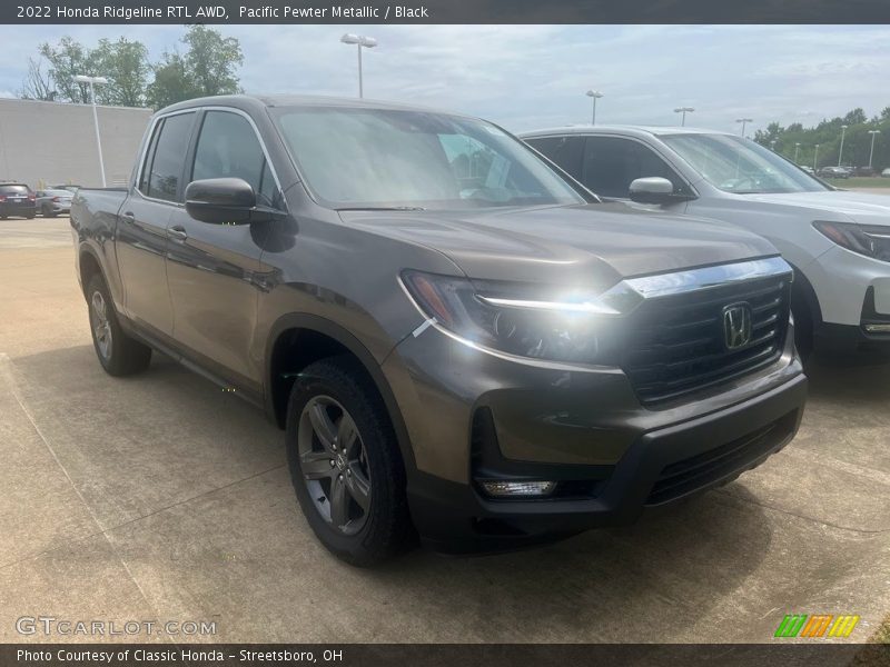 Pacific Pewter Metallic / Black 2022 Honda Ridgeline RTL AWD