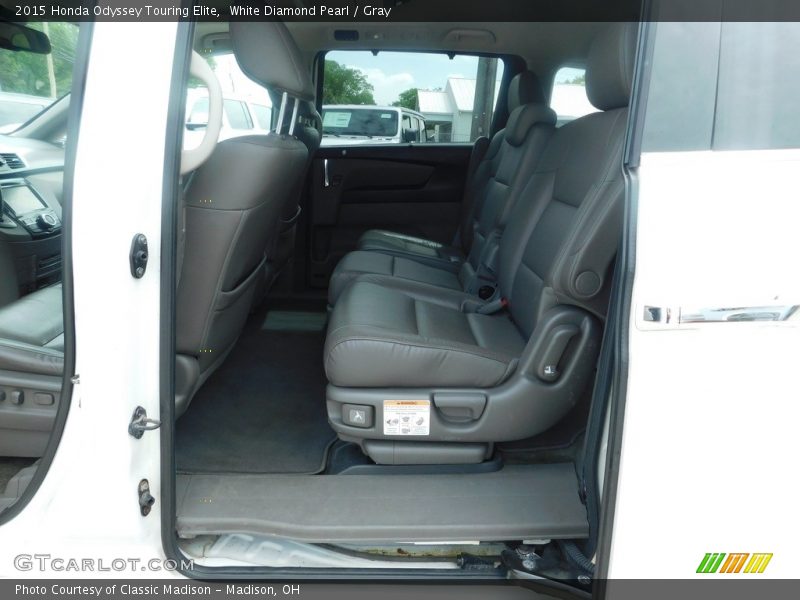 White Diamond Pearl / Gray 2015 Honda Odyssey Touring Elite