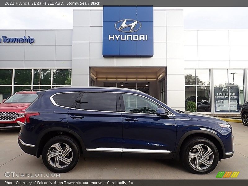 Stormy Sea / Black 2022 Hyundai Santa Fe SEL AWD