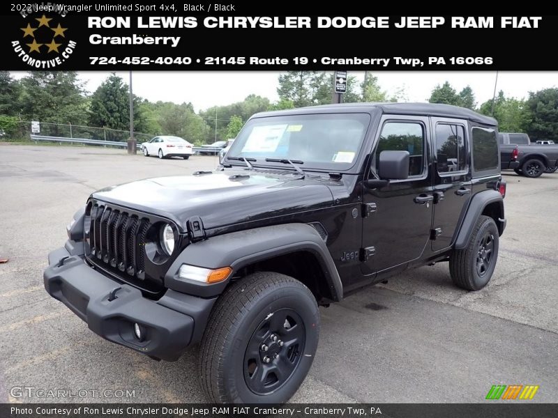 Black / Black 2022 Jeep Wrangler Unlimited Sport 4x4