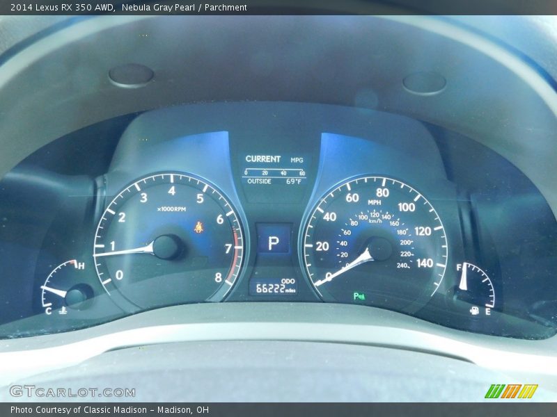 Nebula Gray Pearl / Parchment 2014 Lexus RX 350 AWD