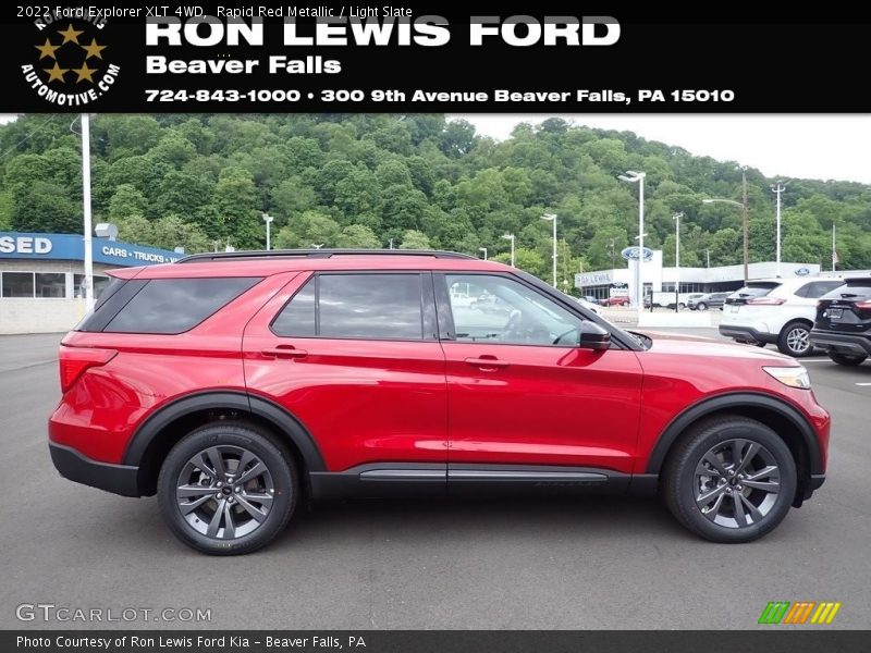 Rapid Red Metallic / Light Slate 2022 Ford Explorer XLT 4WD