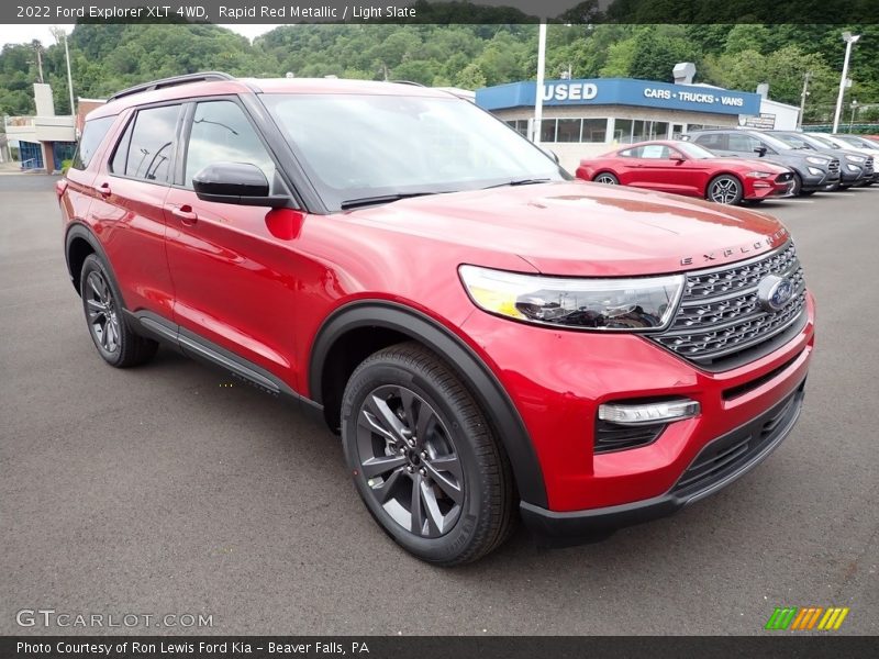 Rapid Red Metallic / Light Slate 2022 Ford Explorer XLT 4WD