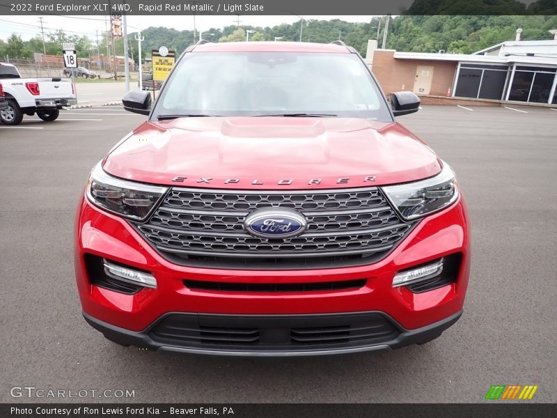 Rapid Red Metallic / Light Slate 2022 Ford Explorer XLT 4WD