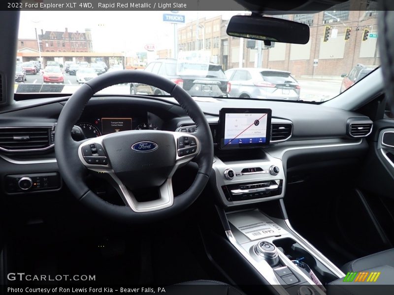 Rapid Red Metallic / Light Slate 2022 Ford Explorer XLT 4WD