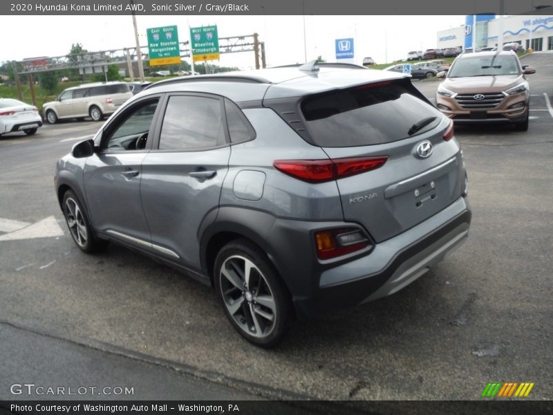 Sonic Silver / Gray/Black 2020 Hyundai Kona Limited AWD