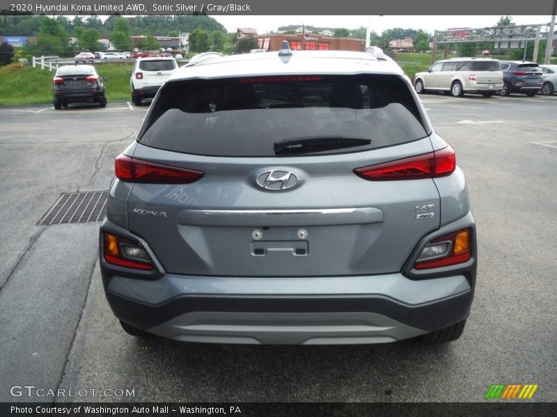 Sonic Silver / Gray/Black 2020 Hyundai Kona Limited AWD