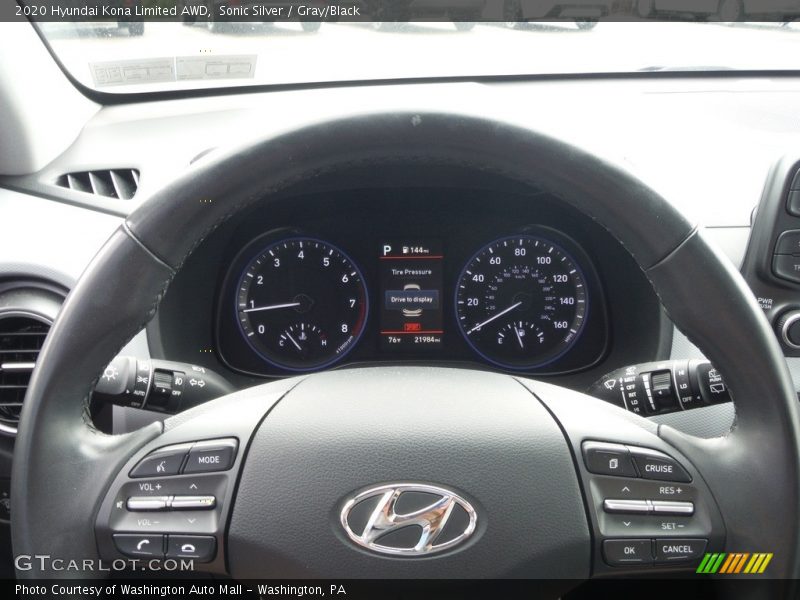 Sonic Silver / Gray/Black 2020 Hyundai Kona Limited AWD