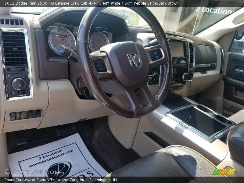 Bright White / Light Pebble Beige/Bark Brown 2011 Dodge Ram 2500 HD Laramie Crew Cab 4x4