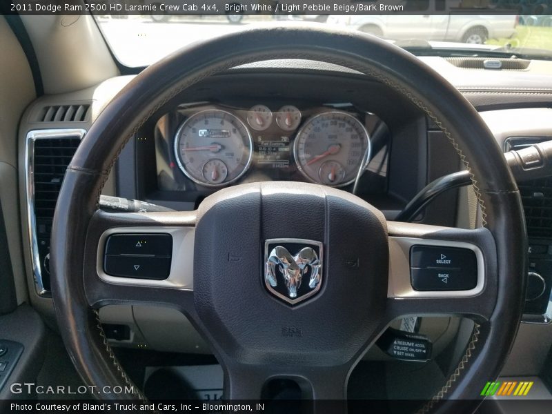 Bright White / Light Pebble Beige/Bark Brown 2011 Dodge Ram 2500 HD Laramie Crew Cab 4x4