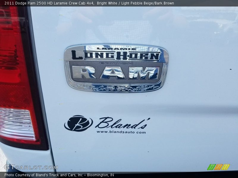 Bright White / Light Pebble Beige/Bark Brown 2011 Dodge Ram 2500 HD Laramie Crew Cab 4x4