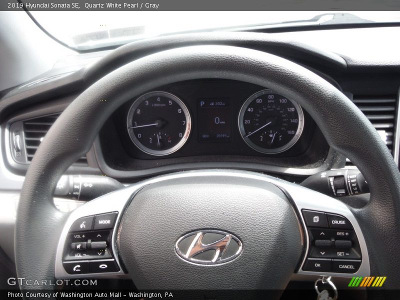 Quartz White Pearl / Gray 2019 Hyundai Sonata SE
