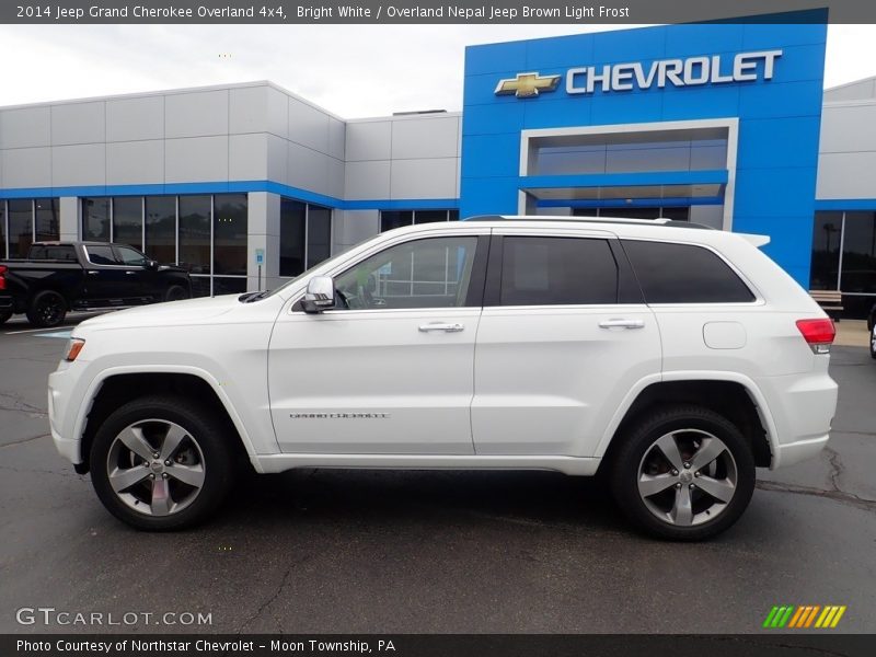Bright White / Overland Nepal Jeep Brown Light Frost 2014 Jeep Grand Cherokee Overland 4x4