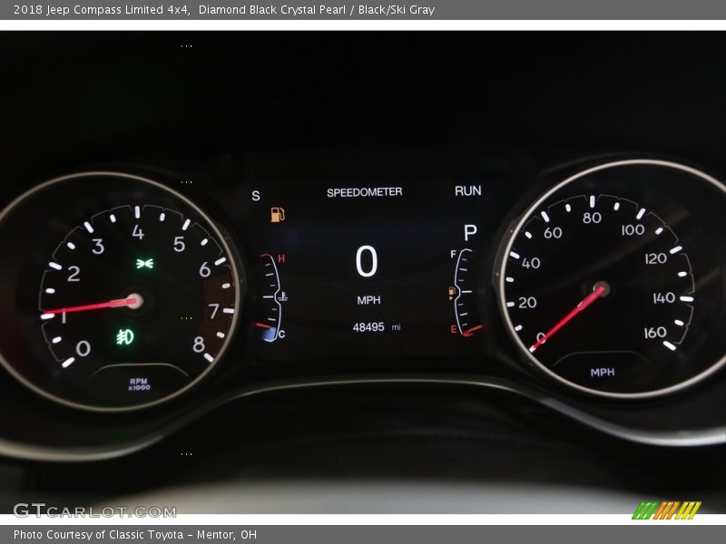 Diamond Black Crystal Pearl / Black/Ski Gray 2018 Jeep Compass Limited 4x4
