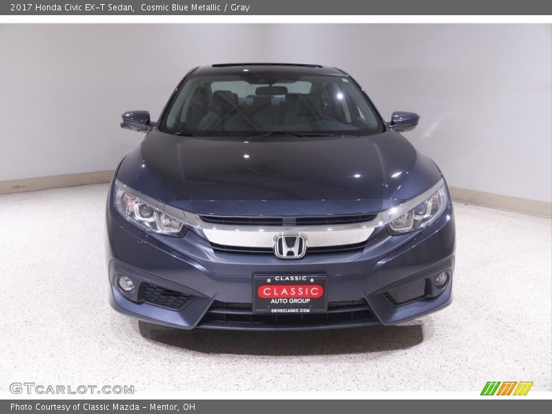 Cosmic Blue Metallic / Gray 2017 Honda Civic EX-T Sedan