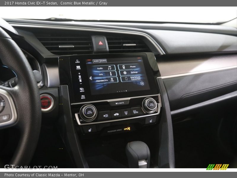 Cosmic Blue Metallic / Gray 2017 Honda Civic EX-T Sedan