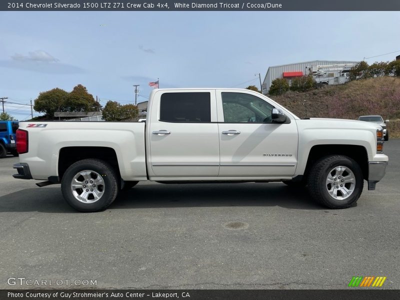 White Diamond Tricoat / Cocoa/Dune 2014 Chevrolet Silverado 1500 LTZ Z71 Crew Cab 4x4