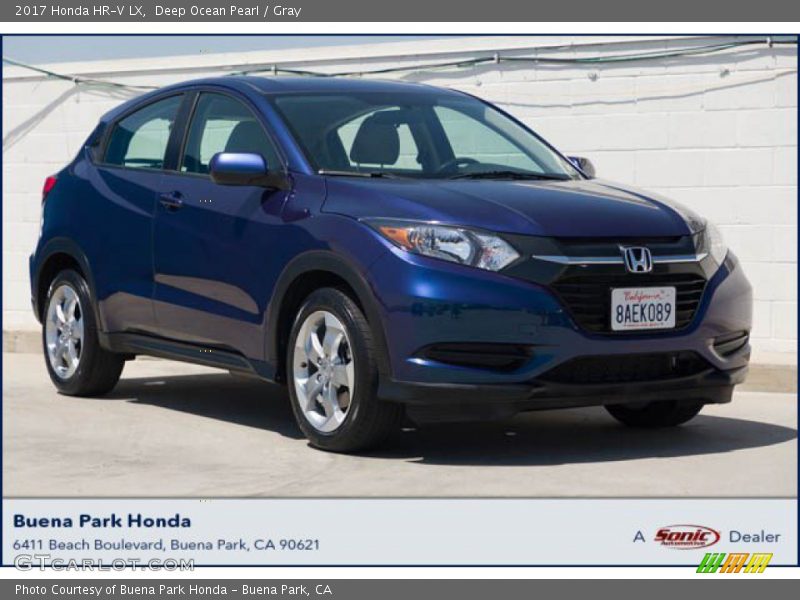 Deep Ocean Pearl / Gray 2017 Honda HR-V LX