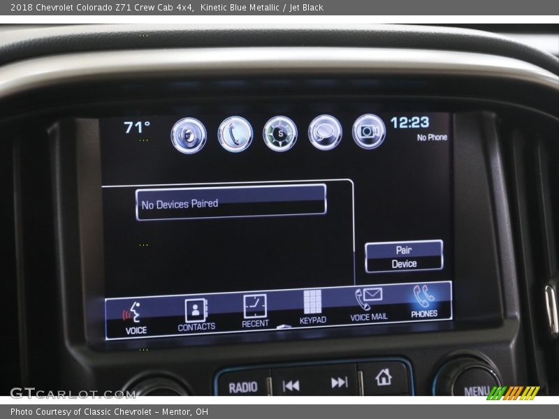 Kinetic Blue Metallic / Jet Black 2018 Chevrolet Colorado Z71 Crew Cab 4x4