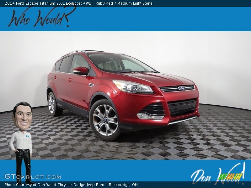 Ruby Red / Medium Light Stone 2014 Ford Escape Titanium 2.0L EcoBoost 4WD