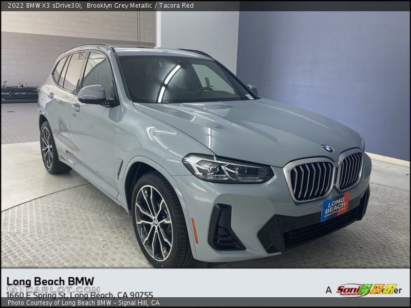 Brooklyn Grey Metallic / Tacora Red 2022 BMW X3 sDrive30i