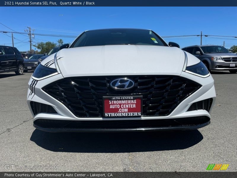 Quartz White / Black 2021 Hyundai Sonata SEL Plus
