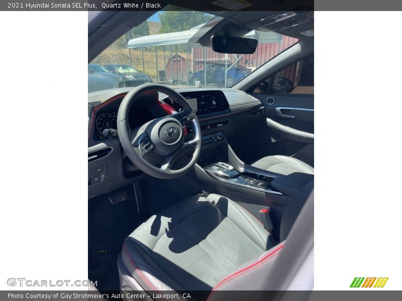 Quartz White / Black 2021 Hyundai Sonata SEL Plus