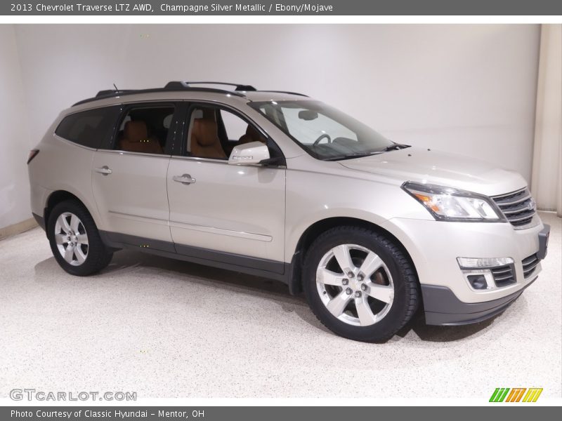 Champagne Silver Metallic / Ebony/Mojave 2013 Chevrolet Traverse LTZ AWD