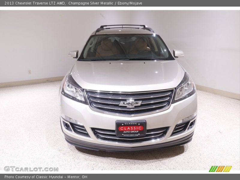 Champagne Silver Metallic / Ebony/Mojave 2013 Chevrolet Traverse LTZ AWD