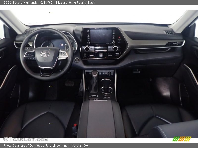 Blizzard White Pearl / Black 2021 Toyota Highlander XLE AWD