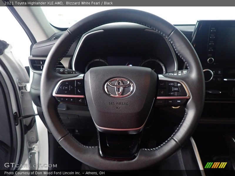 Blizzard White Pearl / Black 2021 Toyota Highlander XLE AWD