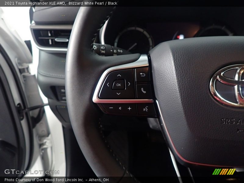 Blizzard White Pearl / Black 2021 Toyota Highlander XLE AWD