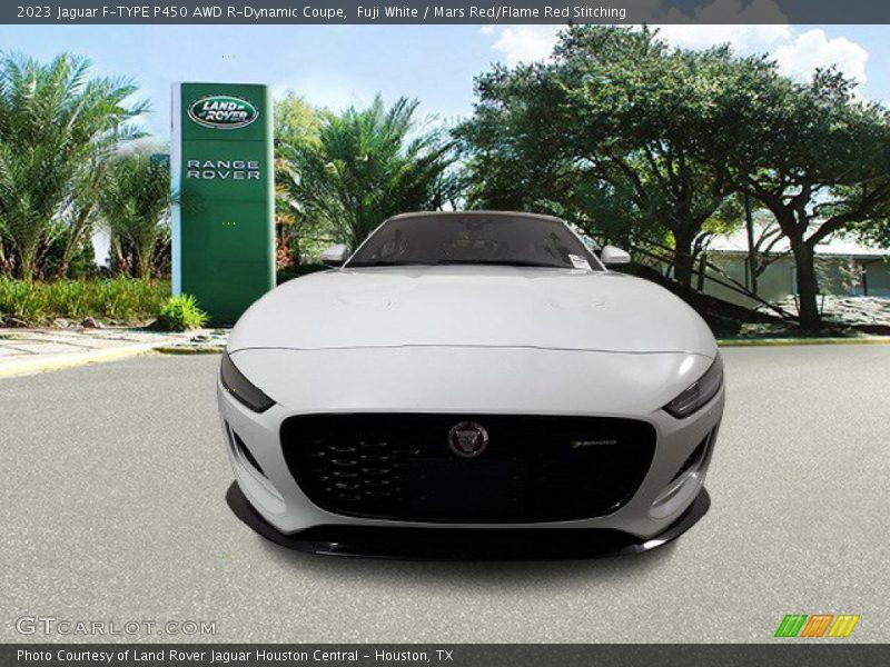 Fuji White / Mars Red/Flame Red Stitching 2023 Jaguar F-TYPE P450 AWD R-Dynamic Coupe