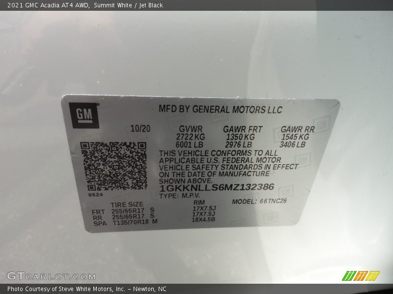Summit White / Jet Black 2021 GMC Acadia AT4 AWD