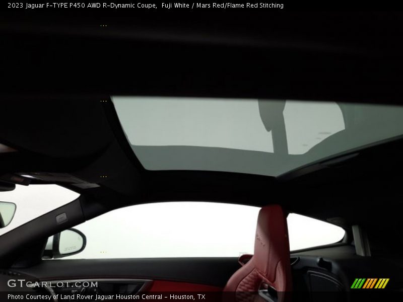 Fuji White / Mars Red/Flame Red Stitching 2023 Jaguar F-TYPE P450 AWD R-Dynamic Coupe