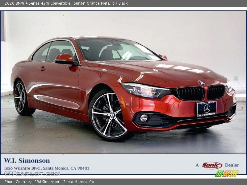 Sunset Orange Metallic / Black 2020 BMW 4 Series 430i Convertible