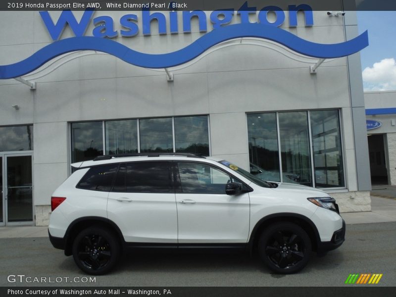 White Diamond Pearl / Black 2019 Honda Passport Elite AWD