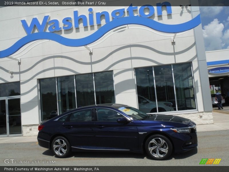 Obsidian Blue Pearl / Gray 2019 Honda Accord EX-L Sedan