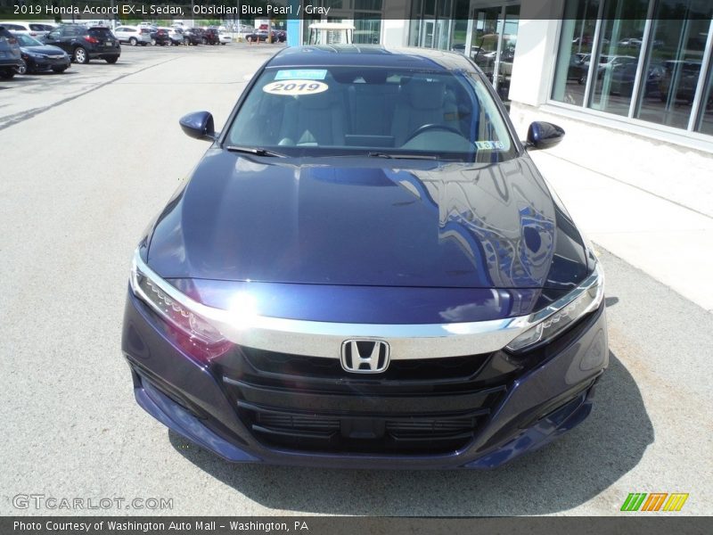 Obsidian Blue Pearl / Gray 2019 Honda Accord EX-L Sedan