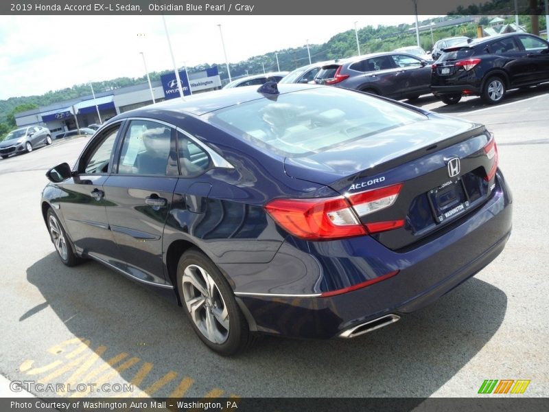 Obsidian Blue Pearl / Gray 2019 Honda Accord EX-L Sedan