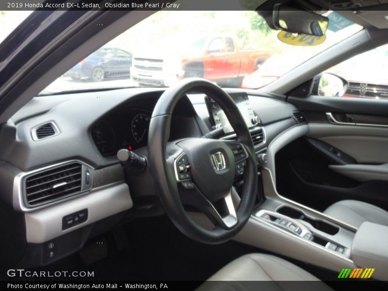 Obsidian Blue Pearl / Gray 2019 Honda Accord EX-L Sedan