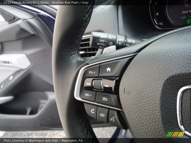 Obsidian Blue Pearl / Gray 2019 Honda Accord EX-L Sedan