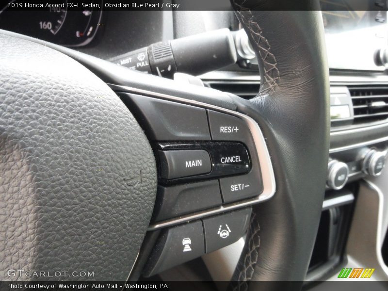 Obsidian Blue Pearl / Gray 2019 Honda Accord EX-L Sedan