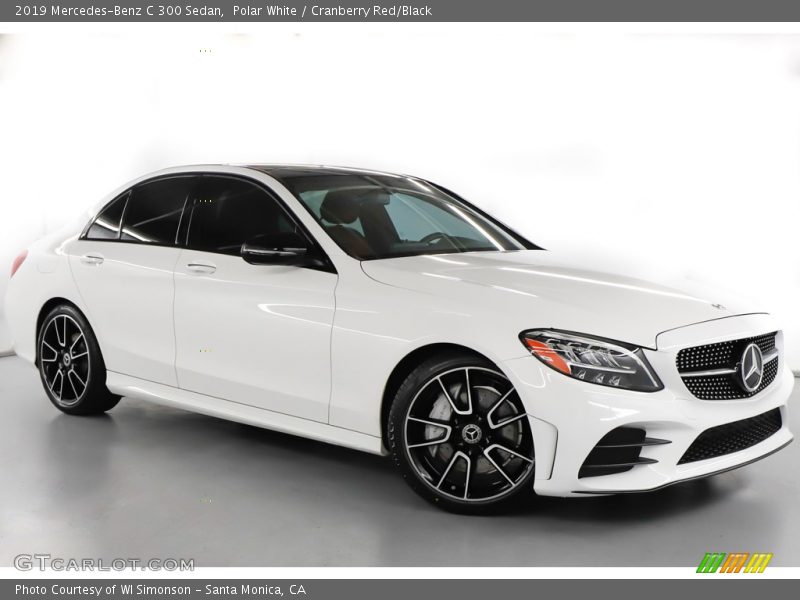 Polar White / Cranberry Red/Black 2019 Mercedes-Benz C 300 Sedan
